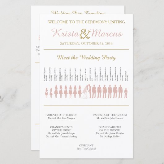 Simple Silhouettes Wedding Program (Voorkant / Achterkant)