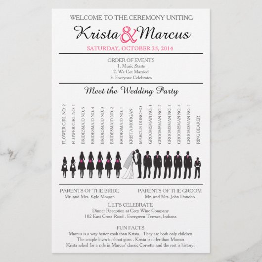 Simple Silhouettes Wedding Program Flyer-3 (Voorkant)