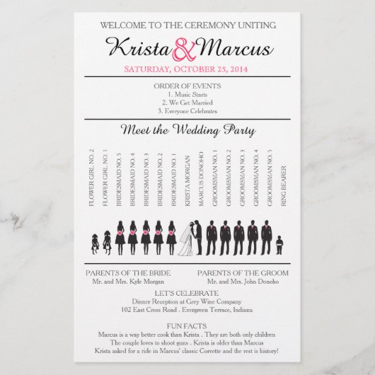 Simple Silhouettes Wedding Program Flyer-3 (Voorkant)