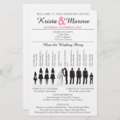 Simple Silhouettes Wedding Program Flyer-3RF (Voorkant / Achterkant)