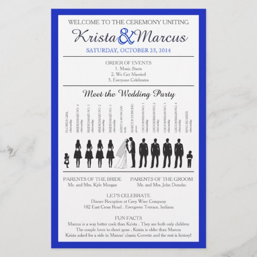 Simple Silhouettes Wedding Program Flyer-6 (Voorkant)