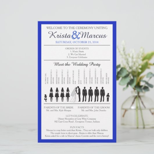 Simple Silhouettes Wedding Program Flyer-6 (Staand voorkant)