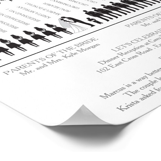 Simple Silhouettes Wedding Program Poster (Hoek)