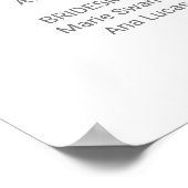 Simple Silver Foil Calligraphy Wedding Programme ( Poster (Hoek)