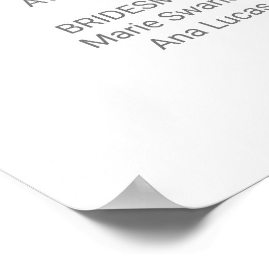 Simple Silver Foil Calligraphy Wedding Programme ( Poster (Hoek)