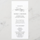 Simple Silver Foil Calligraphy Wedding Programme Programma (Voorkant)