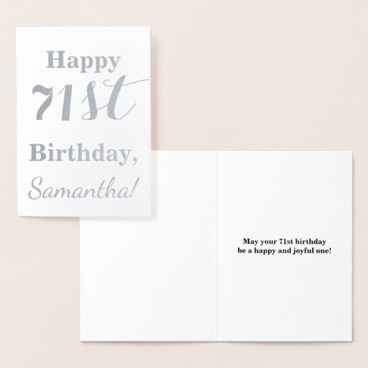 Simple Silver Foil "HAPPY 71st BIRTHDAY" + Naam Folie Kaarten (Display)