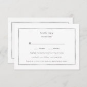 Simple Silver Foil Lijst bruiloft rsvp (Voorkant / Achterkant)