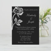 Simple Silver Roos Invitation Kaart (Staand voorkant)
