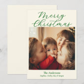 Simple Single Photo Holida Feestdagenkaart (Voorkant / Achterkant)