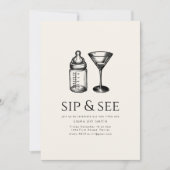 Simple Sip et voir Baby shower Invitation (Devant)