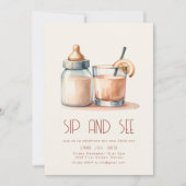 Simple Sip et voir Baby shower Invitation (Devant)