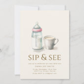 Simple Sip et voir Baby shower Invitation (Devant)