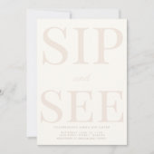 Simple Sip et voir Baby shower Invitation (Devant)