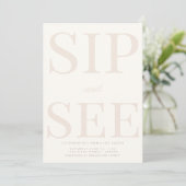 Simple Sip et voir Baby shower Invitation (Debout devant)