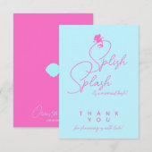 Simple Sirène fille Carte de remerciements d'anniv (Devant / Derrière)