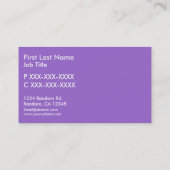 Simple sirène violet blanc cartes de visite person (Dos)