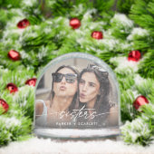 Simple Sisters 2 Photo Modern Script Snow Globes Sneeuwbol (Kerstmis)