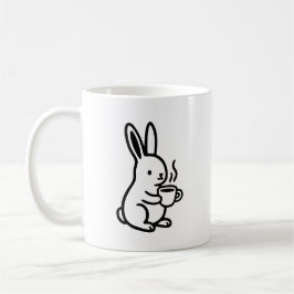 Simple Sitting Bunny Coffee Art Koffiemok