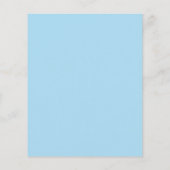 Simple Sky Blue Baby Budget Baptism Invitation (Achterkant)