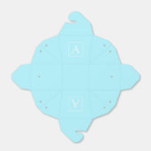 Simple Sky Blue Monogram Bedankdoosjes (Uitgevouwen)