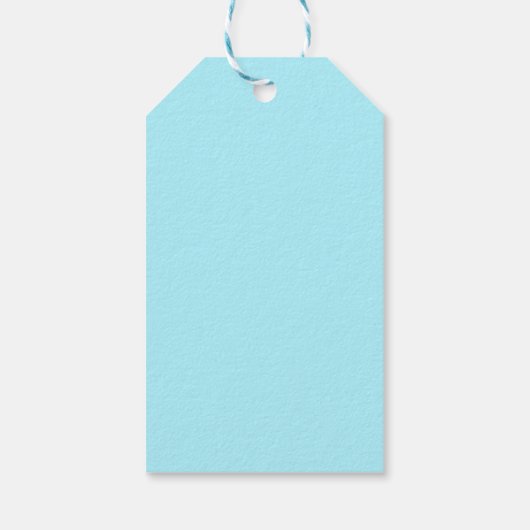 Simple Sky Blue Monogram Cadeaulabel (Achterkant)