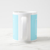 Simple Sky Blue Monogram Extra Grote Beker (Achterkant)