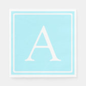 Simple Sky Blue Monogram Servet (Voorkant)