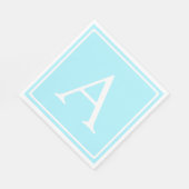 Simple Sky Blue Monogram Servet (Hoek)