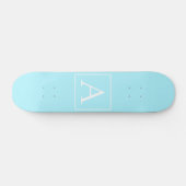 Simple Sky Blue Monogram Skateboard (Horizontaal)