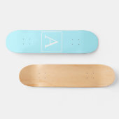 Simple Sky Blue Monogram Skateboard (Horizontaal)