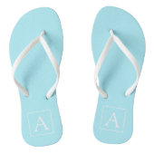 Simple Sky Blue Monogram Teenslippers (Voetbed)