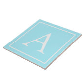 Simple Sky Blue Monogram Tegeltje (Zijkant)
