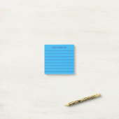 Simple Sky Blue Naam toevoegen Lined Post-it® Notes (Op bureau)