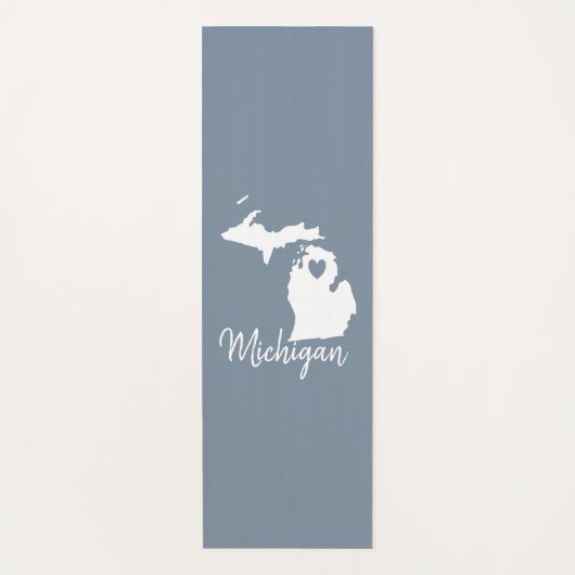 Simple Slate Blue Michigan Home State Map Yogamat (Voorkant)