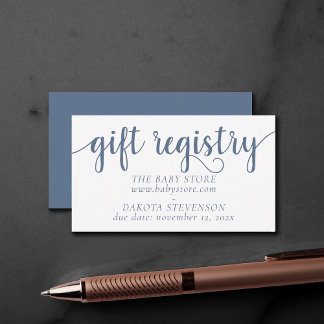 Simple Slate Gift Registry | Dusty Blue voor elk e Informatiekaartje