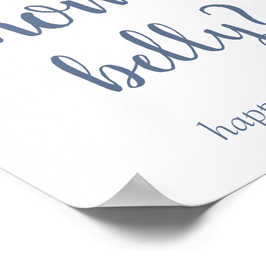 Simple Slate Mommys Belly | Dusty Blue Guessing Poster (Hoek)