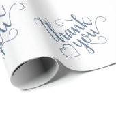 Simple Slate Script | Dusty Blue Hartelijk dank Cadeaupapier (Rol Hoek)