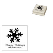 Simple Snowflake Family Name Script Holiday Rubberstempel (Gestempeld)