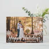 Simple Snowflake Happy Feestdagenkaart (Staand voorkant)