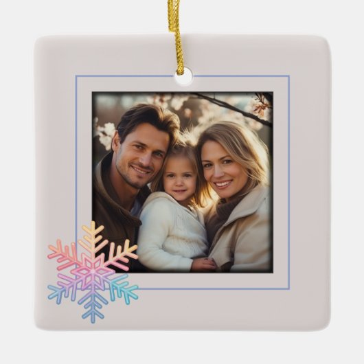 Simple Snowflake Keramisch Ornament (Voorkant)