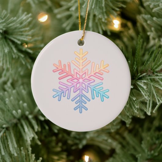 Simple Snowflake Keramisch Ornament (Boom)