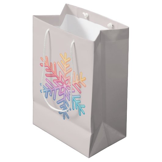 Simple Snowflake Medium Cadeauzakje (Voorkant Gekanteld)