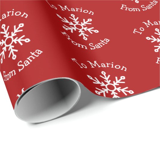 Simple Snowflake on Deep Red Cadeaupapier (Rol Hoek)