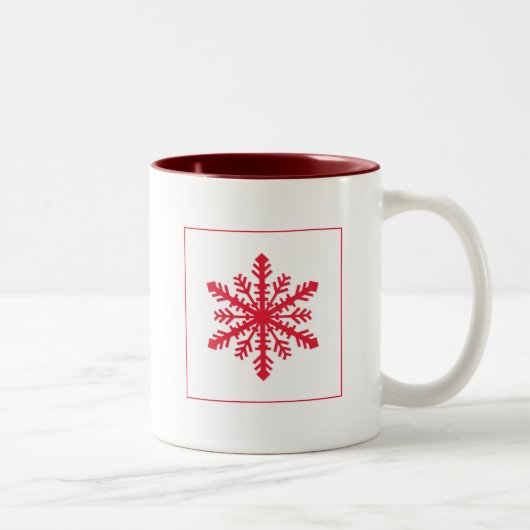 Simple Snowflake Tweekleurige Koffiemok (Rechts)