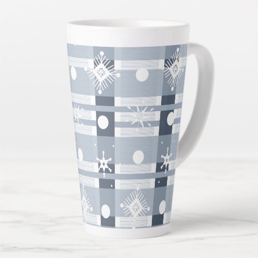 Simple Snowflakes Blue Play Giant Latte Mok (Rechterhoek)