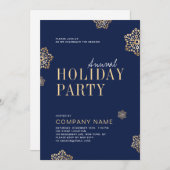 Simple Snowflakes Invitation annuelle de fête de v (Devant / Derrière)