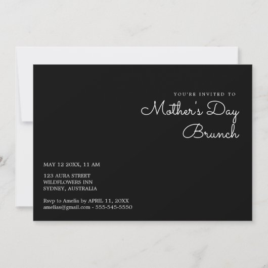 Simple Soirée de mère stylish brunch Invitation (Devant)