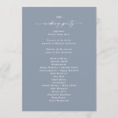 Simple Solid Dusty Blue Wedding Ceremony Program Programma (Achterkant)