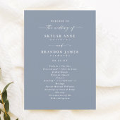 Simple Solid Dusty Blue Wedding Ceremony Program Programma